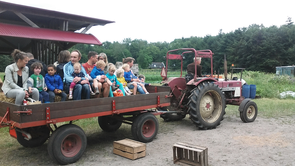 trekker met kinderen